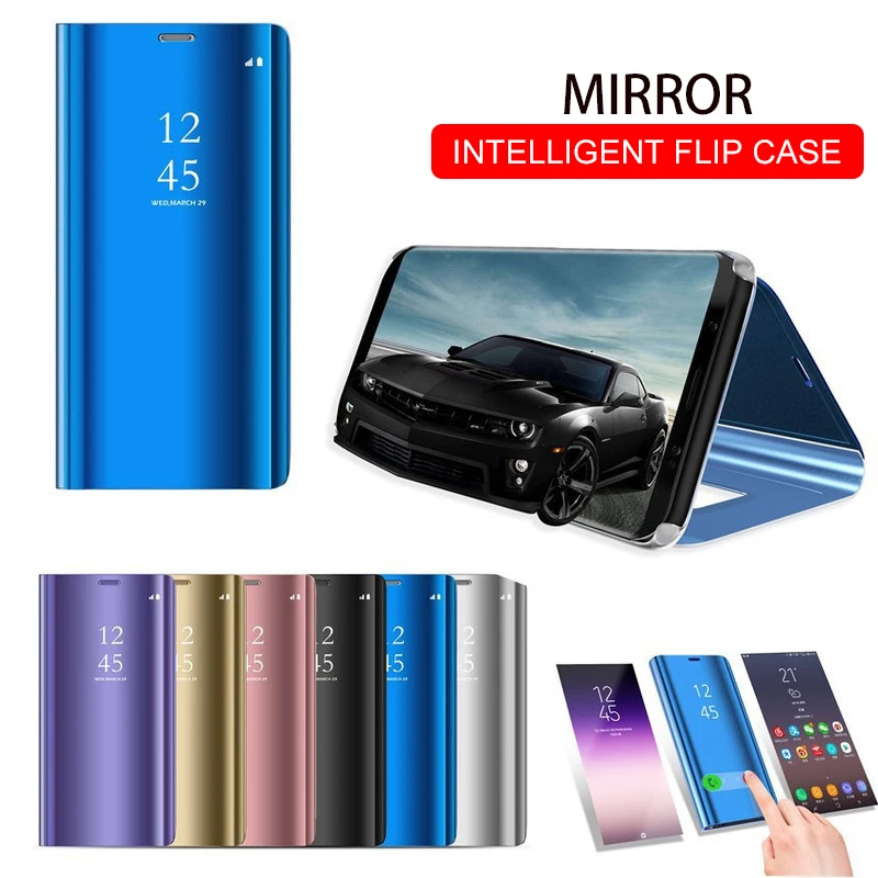Умный зеркальный Чехол С Откидывающейся Крышкой для samsung Galaxy S10 Lite S9 S8 S7 край A8 A9 A7