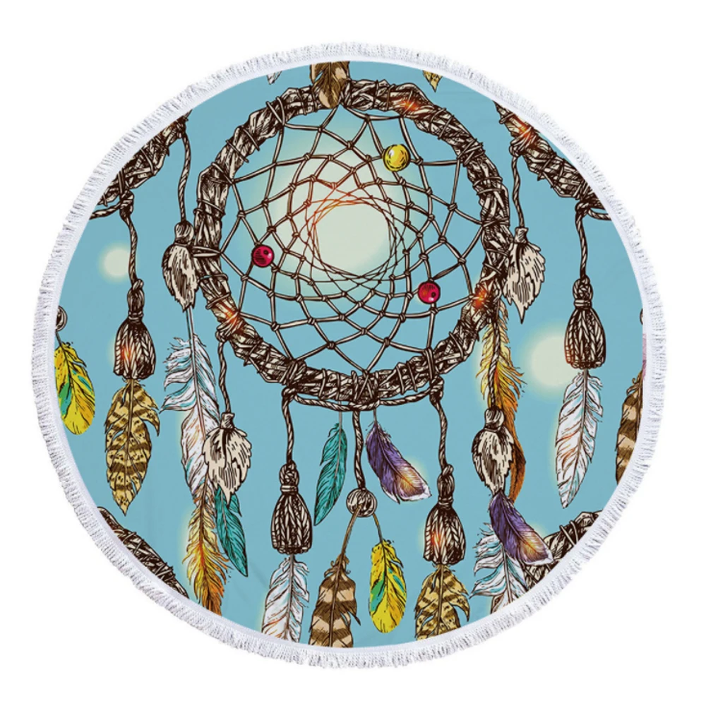 Микрофибра круглое ткань для ванной круглые пляжные полотенца Большой Йога