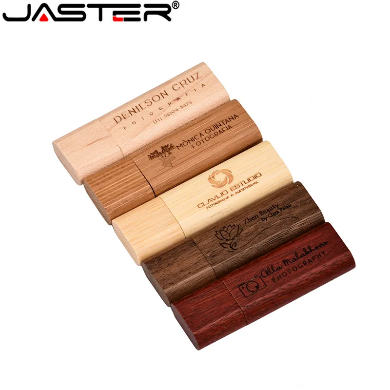 Usb флеш накопитель JASTER с логотипом из бамбукового ореха и дерева 5 цветов 4 ГБ 8 16 32