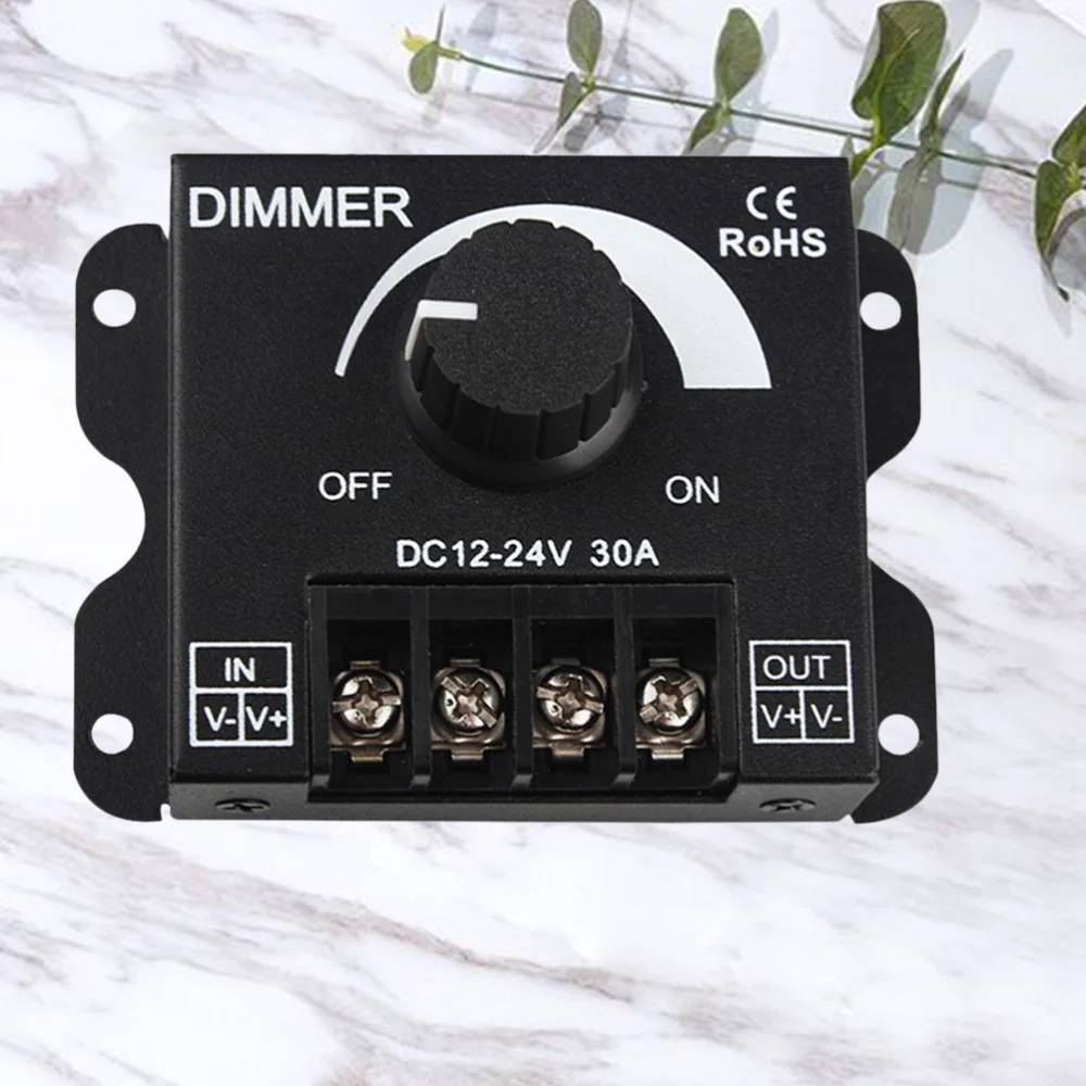

30A 12V LED Light Strip High-Power Dimming Knob Turns on and off Light Bar LED Panel Dimmer Black