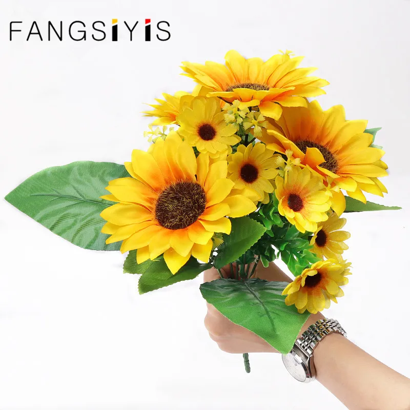 Искусственный подсолнух Fang Siyi 30 см цветок искусственное украшение для улицы