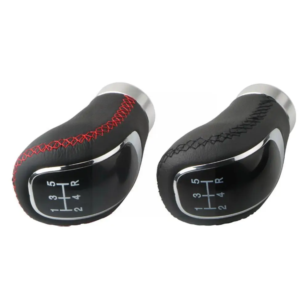 

Automobile 5/6 Gear Shift Knob Assemble The Kit Pu Leather Red Black For General Manual Transmission G9c3