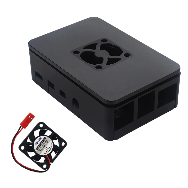 Case with Fan Raspberry Pi 4 чехол ABS корпус черный корпус совместимый вентилятор охлаждения для Raspberry Pi 4 Модель B - Цвет: Case with Fan