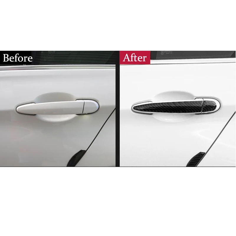 Автомобильный Стайлинг из углеродного волокна накладка на дверную ручку полоса