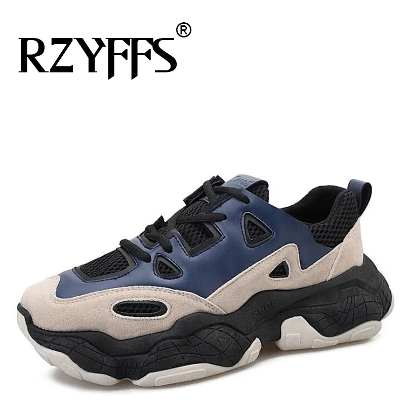 Новые осенние мужские дышащие кроссовки для бега спортивная обувь из сетчатого