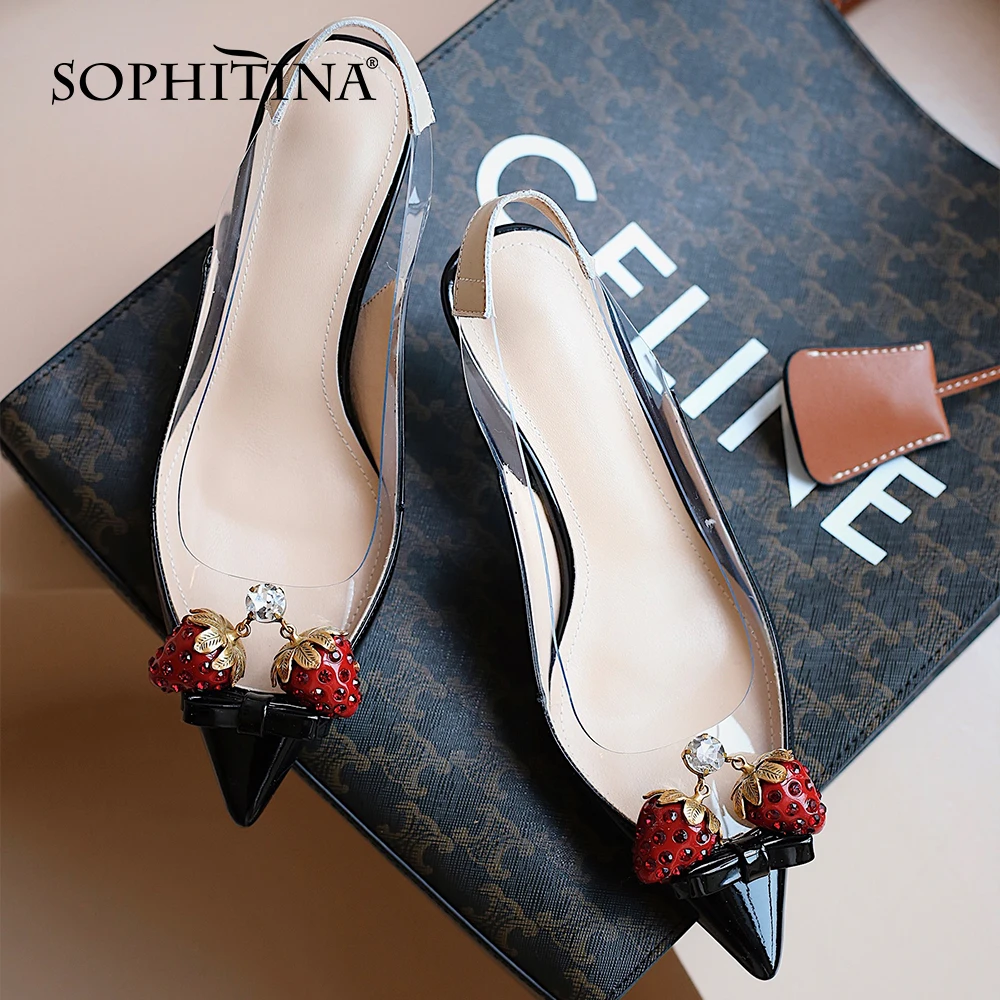 Сандалии SOPHITINA женские с ремешком на пятке элегантные туфли закрытым заостренным