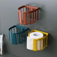 toilet paper holder tissue rack wall mounted bathroom kitchen roll holder adhesive hanging tissue basket drainage storage shelf