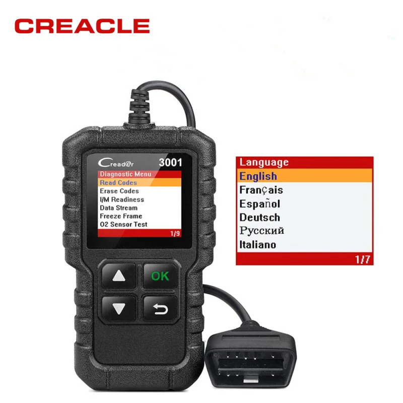Считыватель кодов LAUNCH X431 CR3001 OBD 2 автомобильный считыватель с поддержкой Full OBDII/EOBD