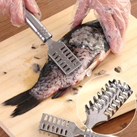 1 pc stainless steel fast cleaning fish skin scales brush shaver remover cleaner descaler skinner scaler fishing tools gadget