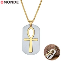 removable egypt ankh cross pendant necklace stainless steel antique egyptian mysterious life charms for men statement jewelry