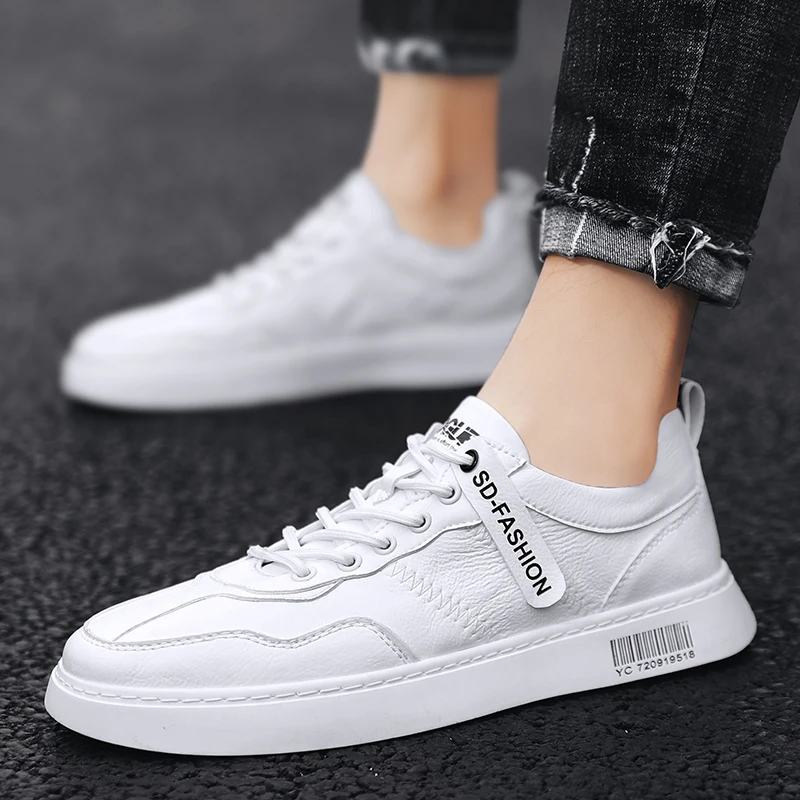 Designer Sneakers For Men Shoes Leather Walking 2020 Spring Luxury lace up High Quality Casual Flats Men's Footwear | Обувь