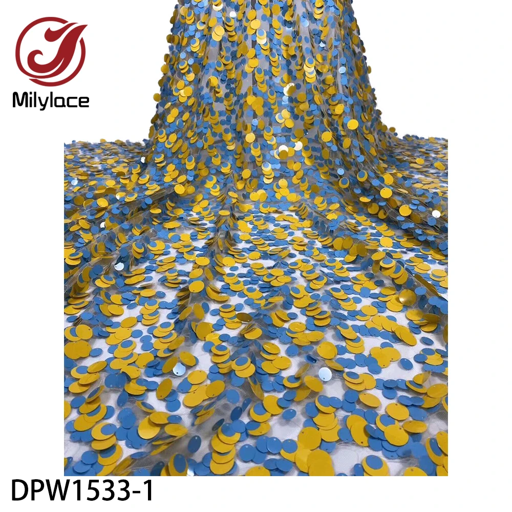 Красивая вышитая блестками 3D кружевная ткань Высокое качество французская сетка