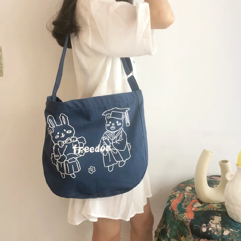 Youda Классический корейский стиль сумки мессенджеры мультяшный узор милая дикая