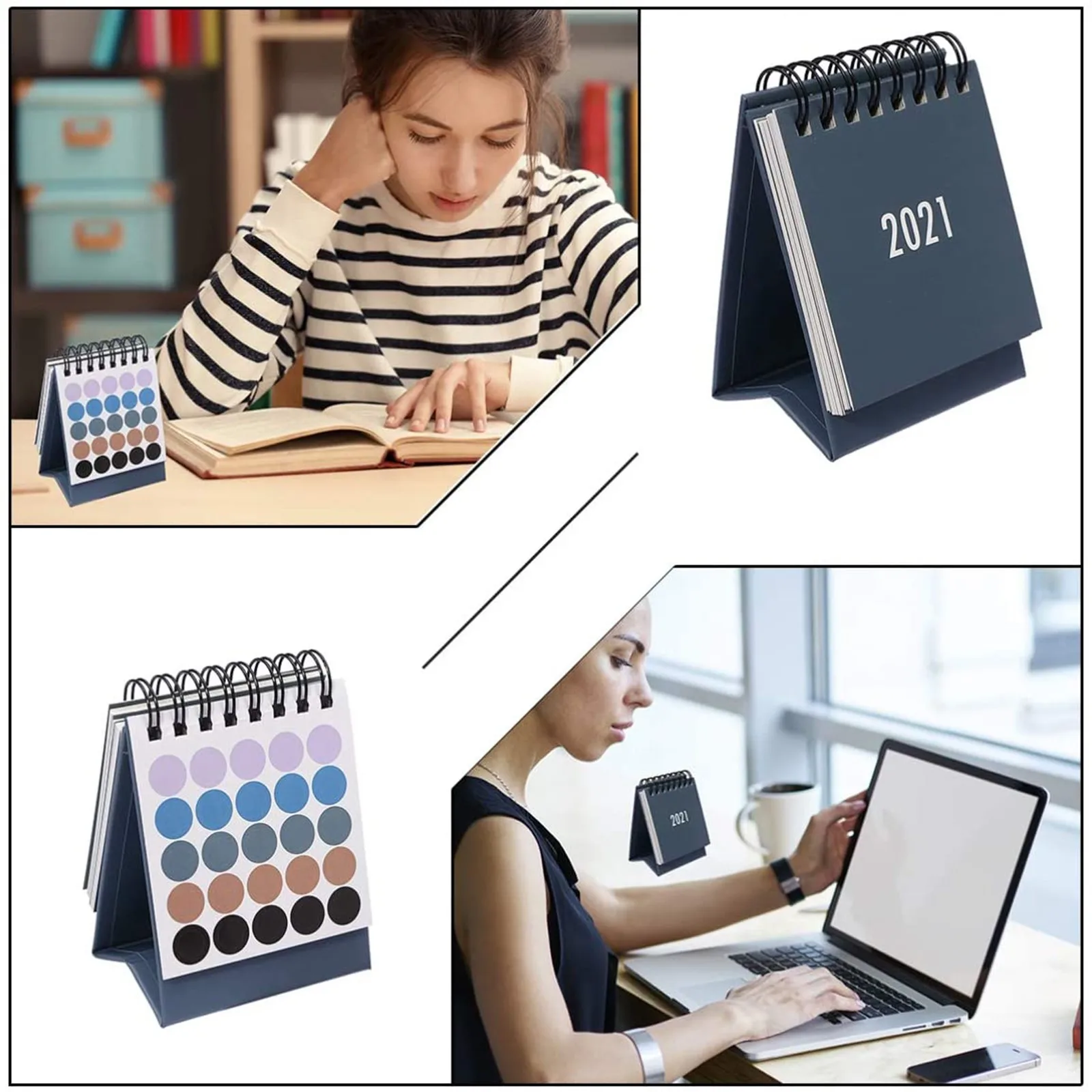 2021 простой черный белый серый настольный календарь двойной ежедневный