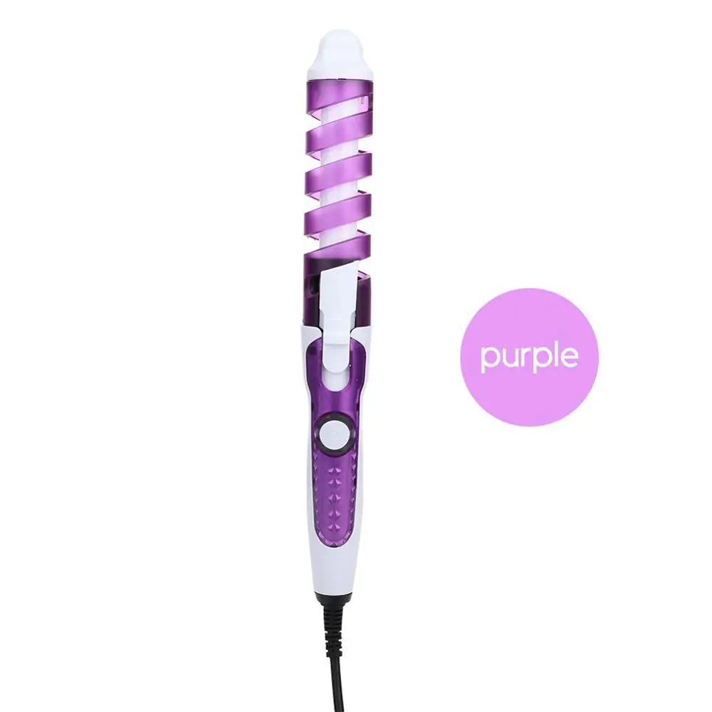 Purple Portable Hair Curler Roller Spiral Curling Iron Salon Electric Hair Curler Beauty Curling Wand Professional Hair Styler Beauty S - Цвет: Purple