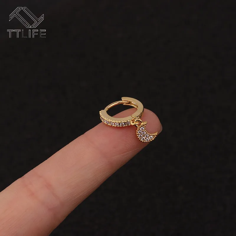 TTLIFE креативные серьги стразы инкрустированный обруч с молниями двухсторонний