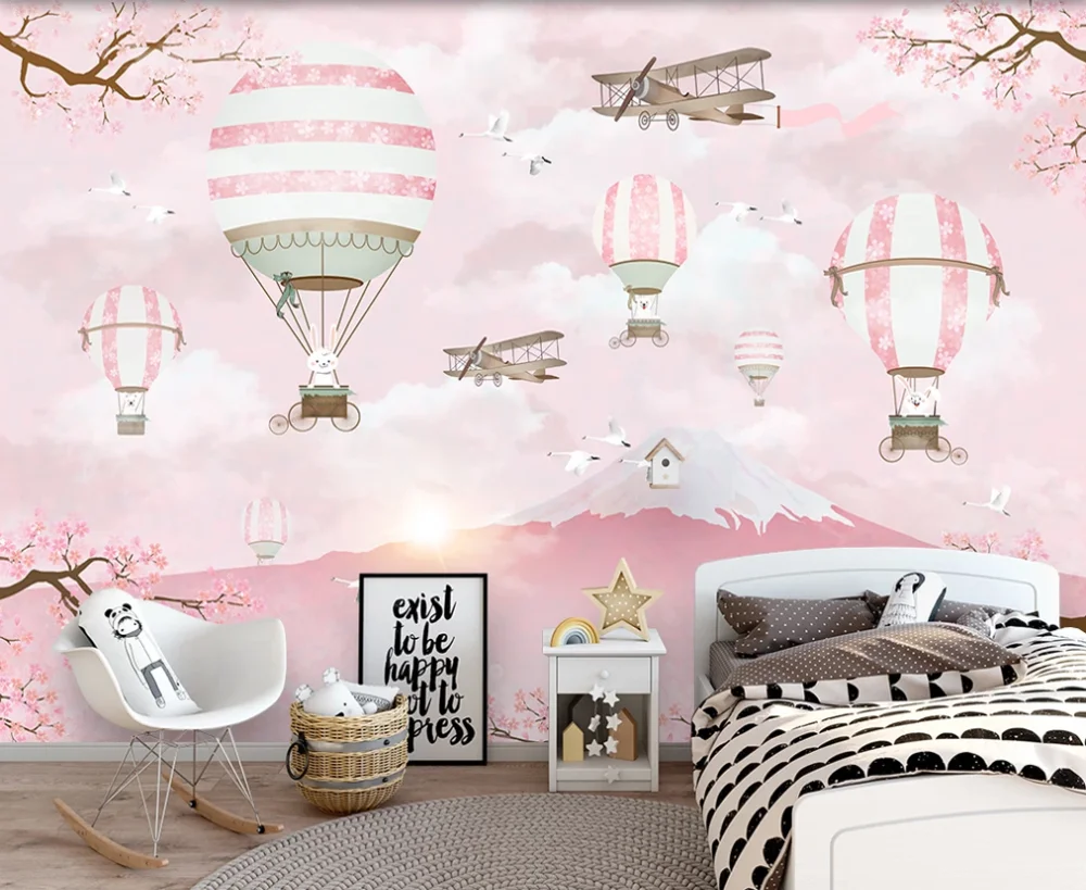 3D обои на заказ мультяшный воздушный шар 8D настенный фон для детской комнаты