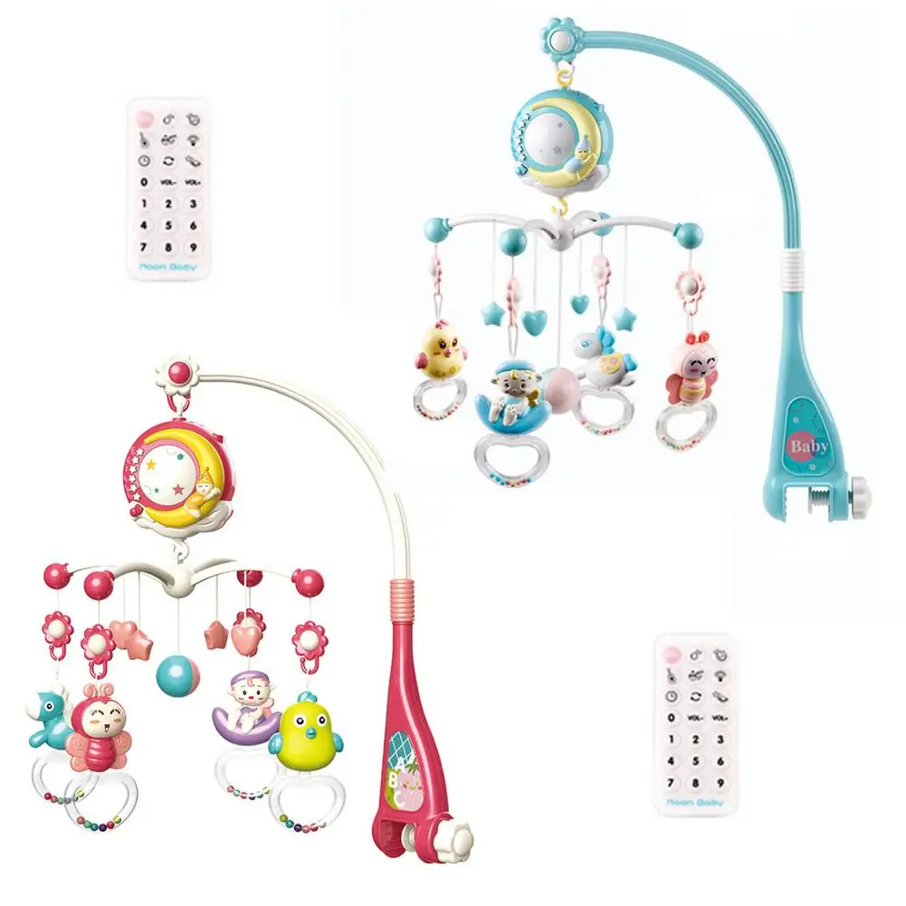 

Baby Rattles Crib Bed Bell Toy Mobiles Toy Holder Rotating Mobile Bed Bell Musical Box Projection 0-18 Months Newborn Infant