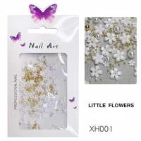 nail stickers sp0446 mixed flower cute style steel ball nail flower effect nail stickers flower decoration nails accessories
