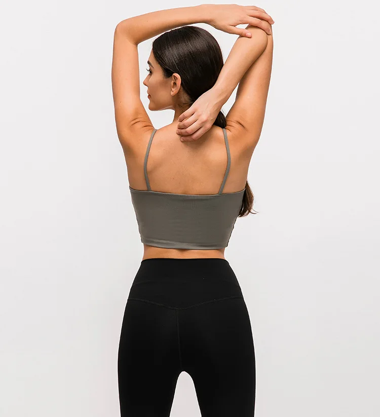 Imlario Классическая майка для занятий йогой Bralet, мягкая, облегающая, Спортзал Бодибилдинг, укороченный топ, пуш-ап, нейлон, однотонные тренировочные утягивающие майки