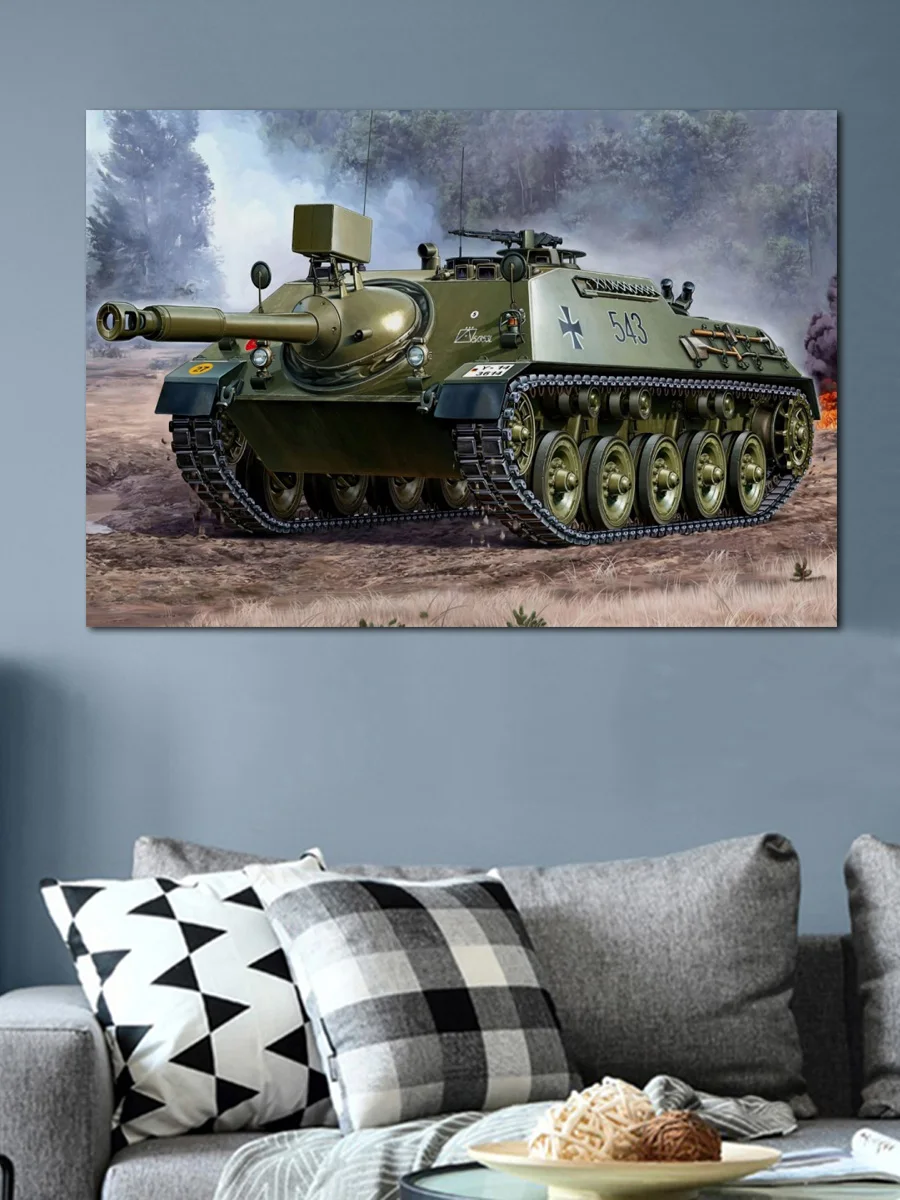 Немецкий самоходный Танк Разрушитель артиллерия канон фотография Декор для дома