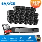 SANNCE 16CH 1080N DVR система видеонаблюдения 16pcs 1080P Купольные Камеры видеонаблюдения IR IP66 водонепроницаемый комплект видеонаблюдения