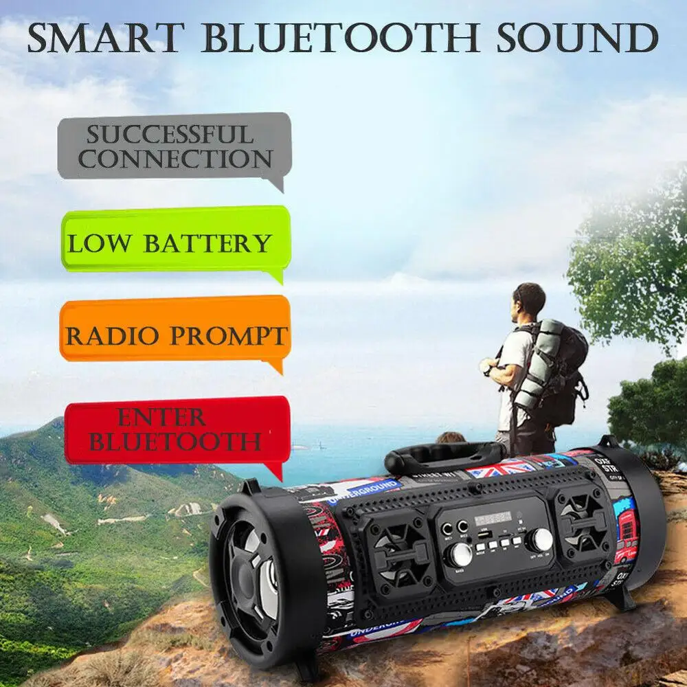 15 Вт Hifi портативный Bluetooth динамик fm радио движение к ТВ 3D звуковое устройство