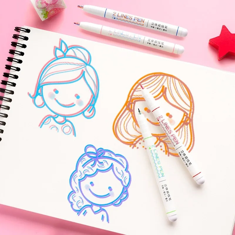 3D двойная линия маркер для белой доски арт Comics &quotсделай сам&quot Студент