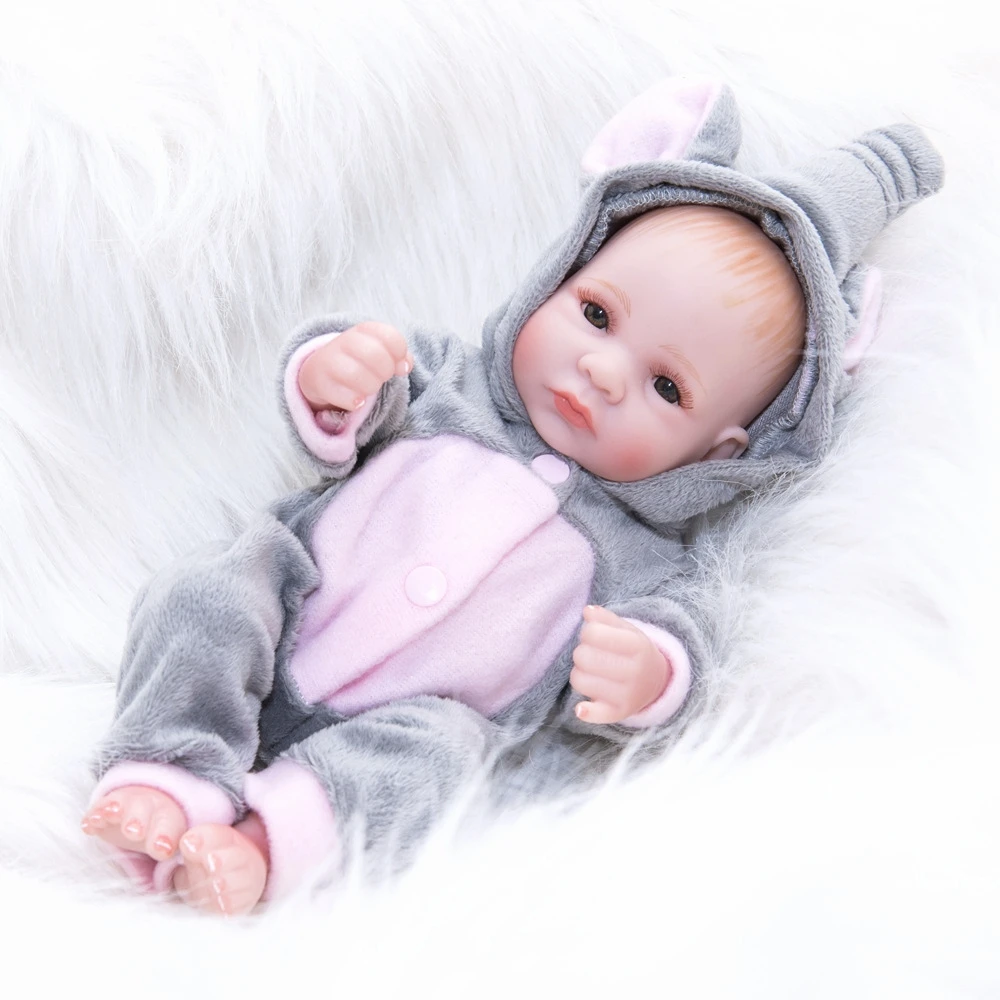 11 дюймов Reborn Baby Кукла младенец Реалистичная весь силиконовый корпус