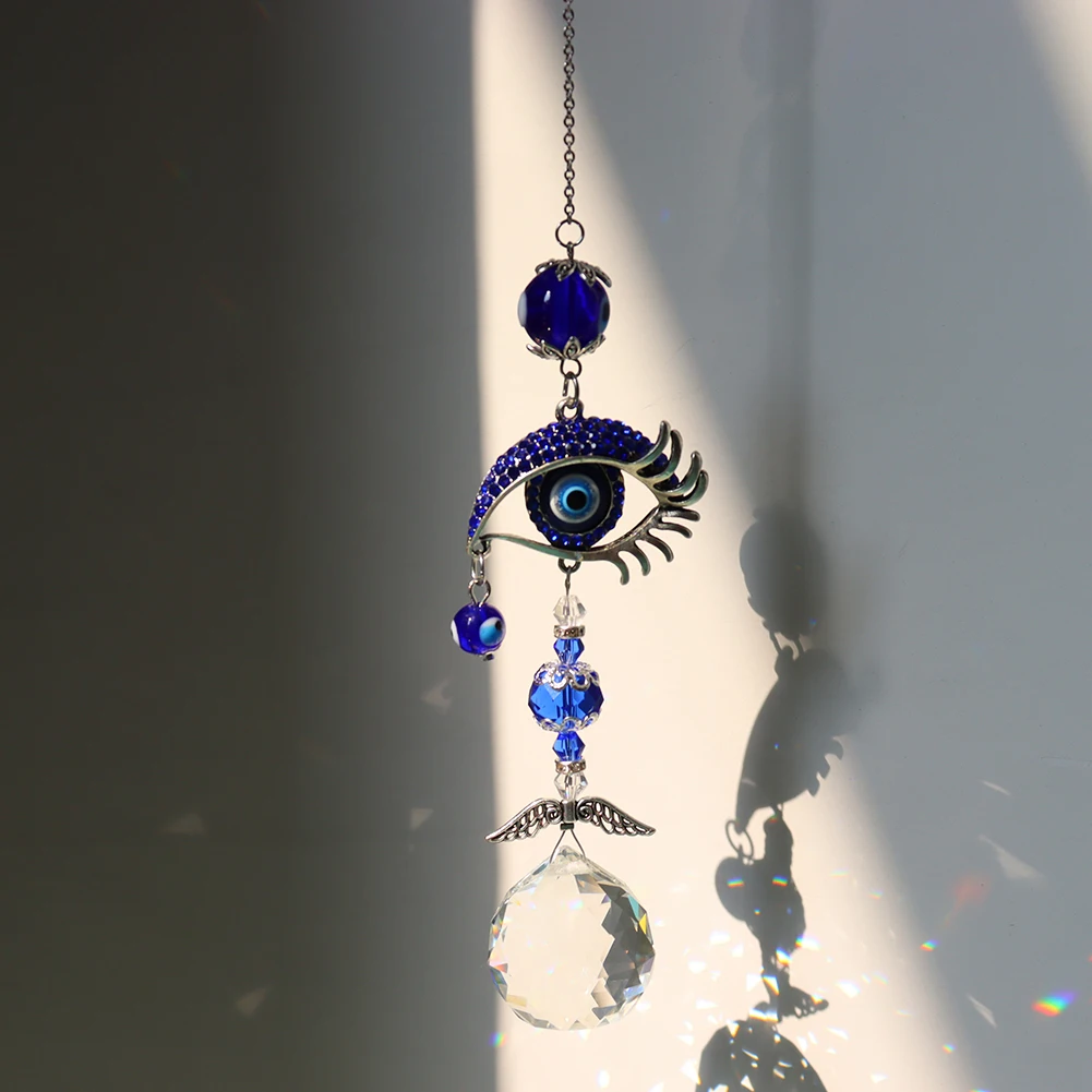 

Butterfly Eye Crystal Wind Chimes Pendant Colorful Beads Hanging Drop for Outdoor Indoor Garden Window DIY Decorations Ornaments