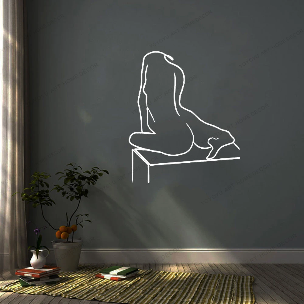 Художественная Настенная Наклейка Naked Line для домашнего декора, модные настенные наклейки для гостиной, Съемные Фрески на День святого Валентина, стены CX1589 Художественная Настенная Наклейка Naked Line для домашнего декора, модные настенные наклейки для гостиной, Съемные Фрески на День святого Валентина, стены CX1589