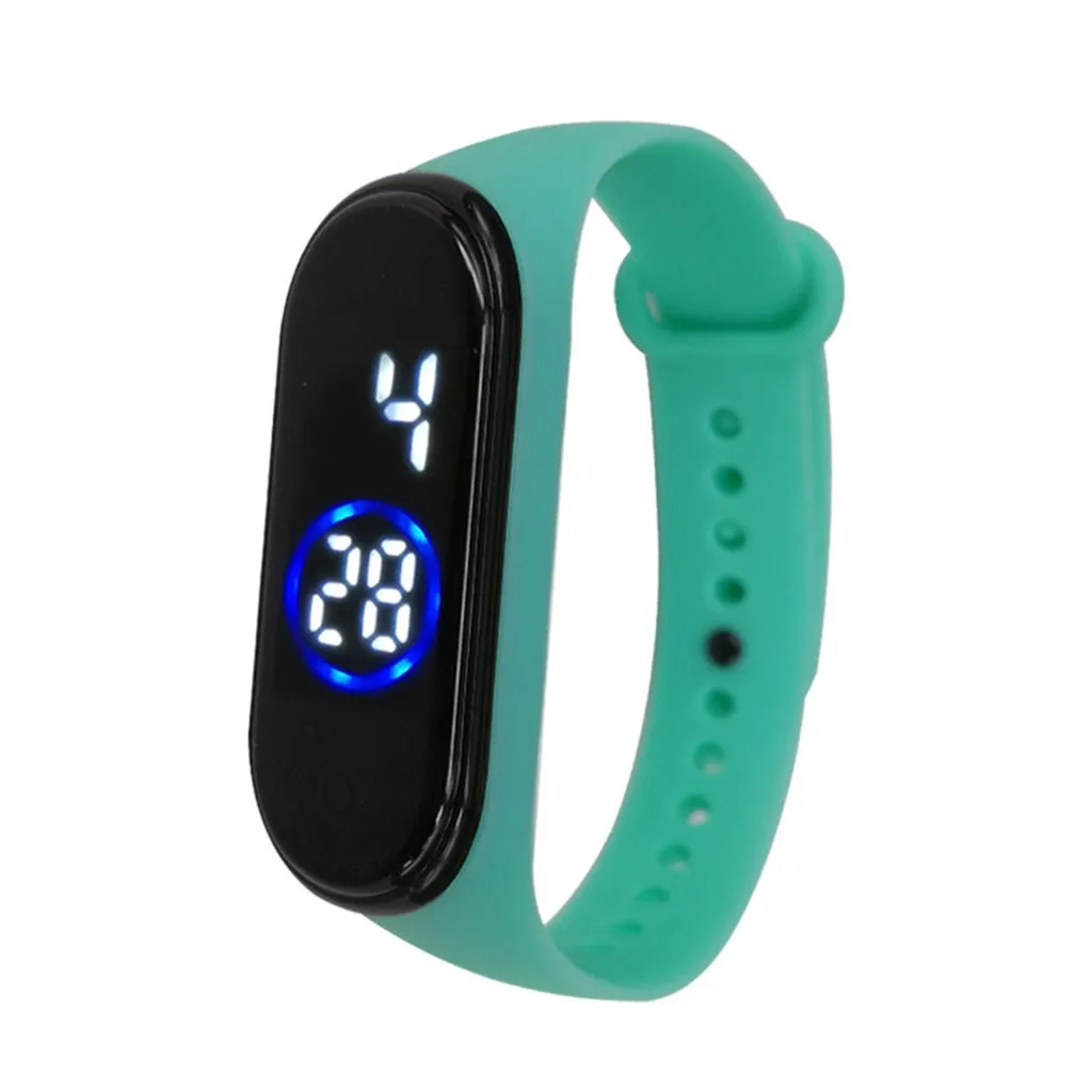 Deep Green Модные водонепроницаемые цифровые часы 50 м спортивные часы светодиодные часы ручное кольцо часы Электронные Силиконовые часы relogio digital - Цвет: Deep Green