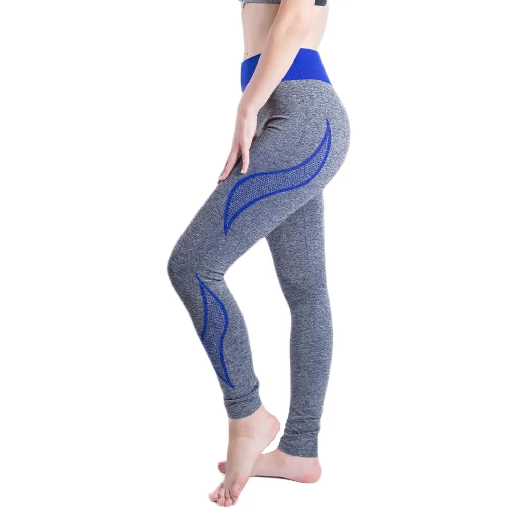 Женские Бесшовные легинсы для фитнеса пуш-ап штаны йоги высокая талия спортивные
