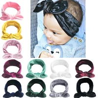 a 1pcs velvet baby headband rabbit ear knot girls headbands hair bands for girls headwear newborn headband baby hair accessories