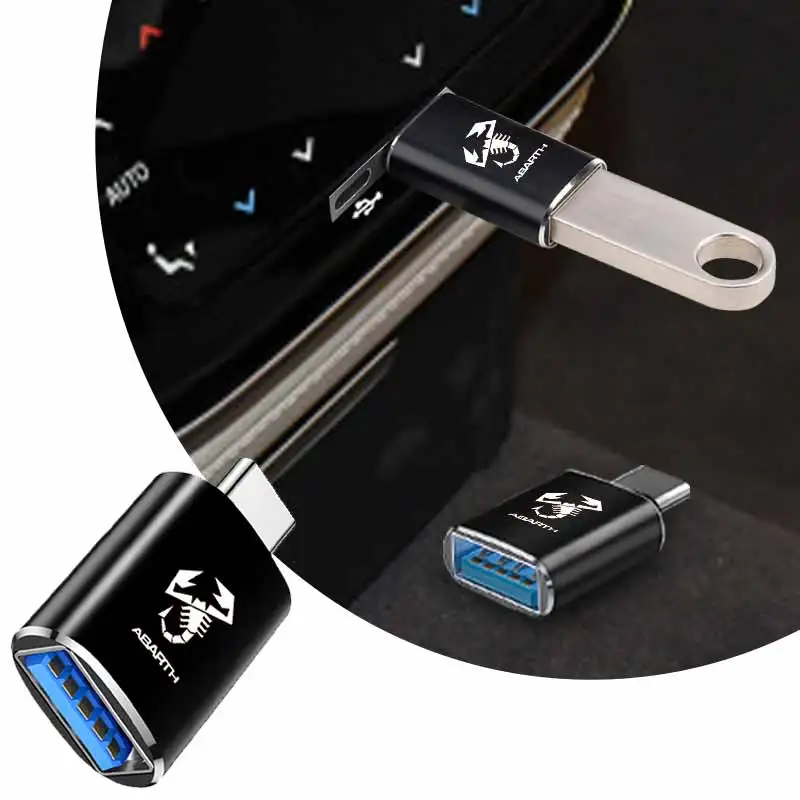 

1pcs USB Converter Connector Car Logo for Abarth Fiat Ducato 500 500L 124 Spider Coupe Panda Doblo Qubo Tipo Automobile Goods