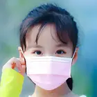 Детская одноразовая трехслойная Нетканая маска для лица, розовые детские пылезащитные маски для рта, защитная дышащая маска с фильтром для мальчиков и девочек