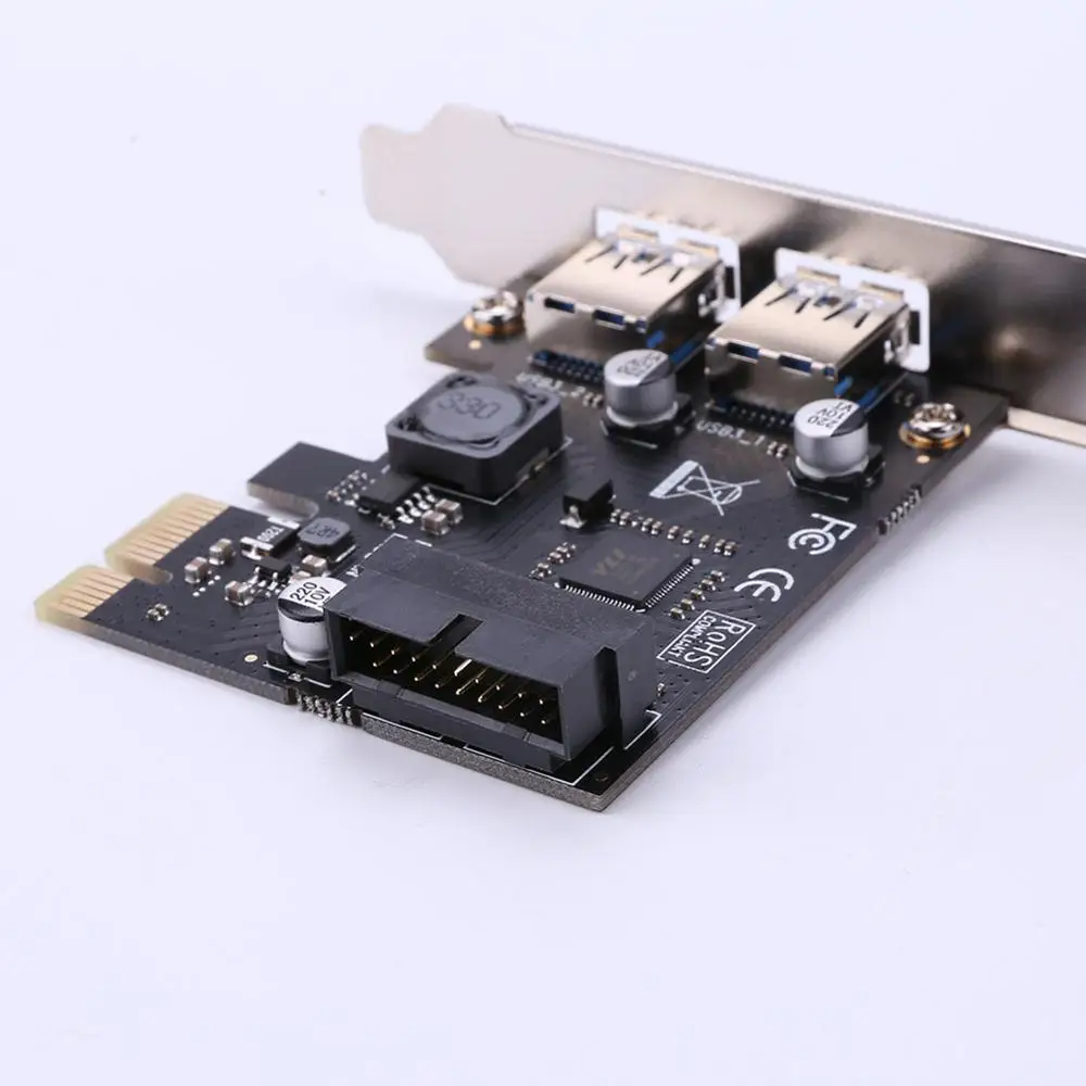 2 порта USB 3 0 PCI e x1 плата расширения Express адаптер для настольного ПК компьютера Windows