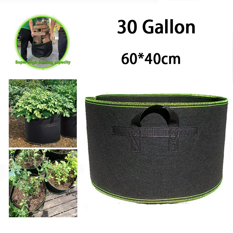 

Вместительные тканевые мешки для выращивания растений, 30 галлонов, ручные горшки для выращивания растений, садовая сумка