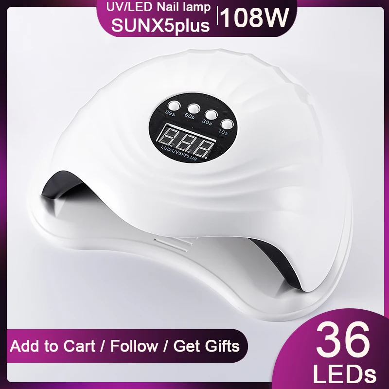 

108W светодиодный светильник ногтя для лака для ногтей, сушилка для быстрой сушки всех видов гель Лаки УФ-светодиодный гель для ногтей УФ-ламп...