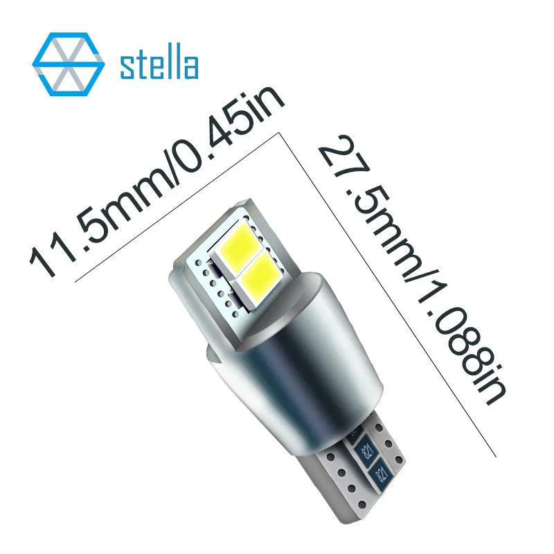 

Stella 40pcs LED PCB T10-4-5630 chip nonpolar W5W 194 LED canbus 6000k 5W 147 152 158 159 161 168 175 184 192 193 Signal bulb
