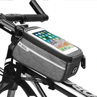 1l capacity bicycle bag waterproof touch screen cycling phone case top front tube frame mtb road pack bicycle accessories