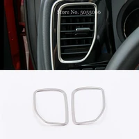for mitsubishi outlander 2014 15 2016 stainless steel car conditioner air outlet decoration cover trim styling accessories 2pcs