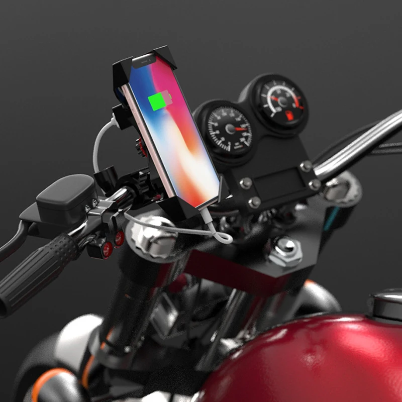 motorcycle phone holder bicycle grip clamp mount motorcycle stand adjustable handlebar cradle 360 rotating for most phone free global shipping