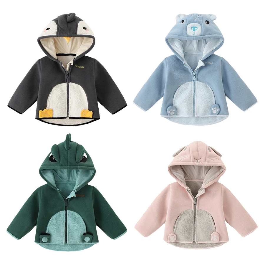 

New Baby Kids Coats Jacket Hooded Outwear For Autumn Winter Boy Thicken Fleece Girls Windbreaker Children Clothes Kids Clothes