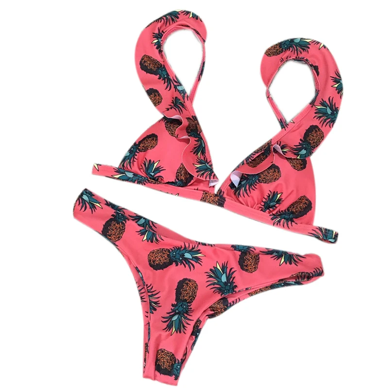 Женский купальник женский с цветочным принтом из двух частей сексуальный