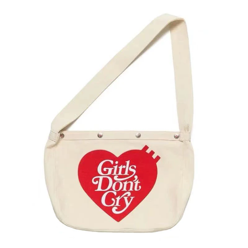 Human Made Canvas Bags Red Heart logo Bags Men Women 1:1 High quality Four Seasons Waist Bags Human Made Handbag Japanese Style