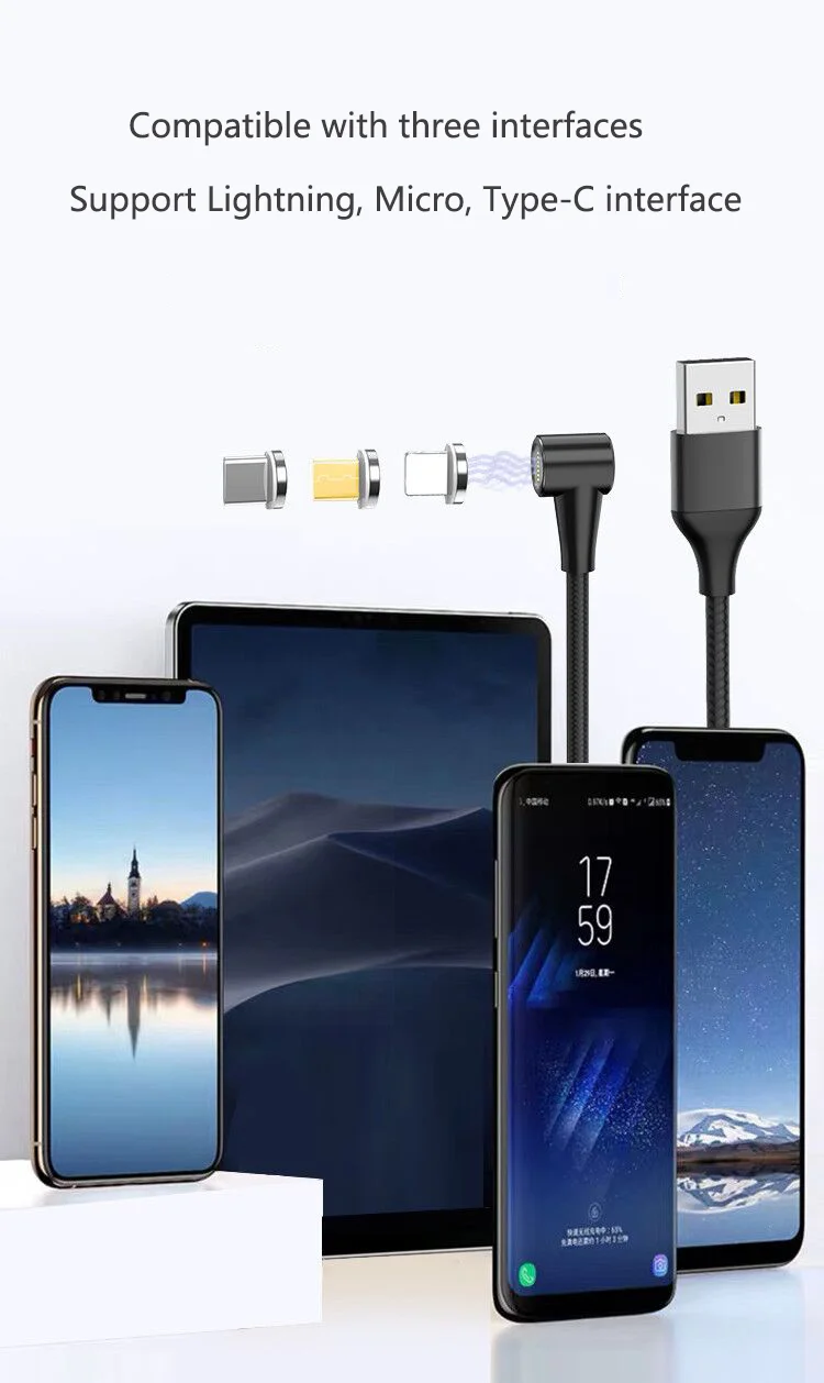 Магнитный кабель для быстрой зарядки 3 А 1 м Micro usb type C для samsung Xiaomi iPhone Micro usb type-C Магнитный кабель для зарядки и передачи данных