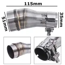 Chrome  Motorcycle Modified Exhaust Muffler pipe Adapter  Connector Pipe Tube 51mm To 35mm Universal for Honda/Kawaki/Suzuki