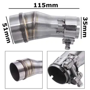 chrome motorcycle modified exhaust muffler pipe adapter connector pipe tube 51mm to 35mm universal for hondakawakisuzuki free global shipping