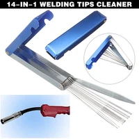 14 in 1 welding tip cleaner welding cutting torch nozzle needles kit stainless steel reamers soldering for cleaning gas orifices